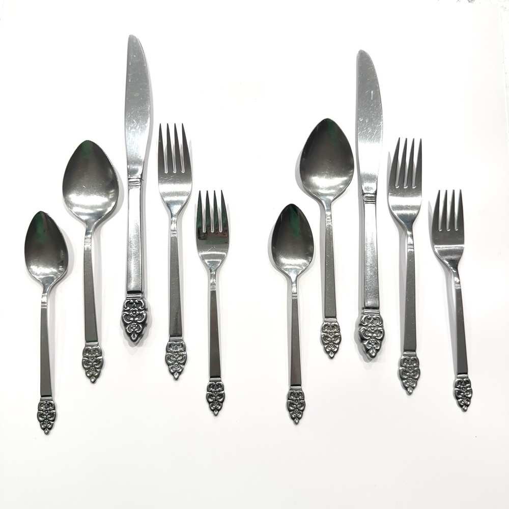 Oneida ONEIDACRAFT Deluxe NORDIC CROWN Service For 2 Stainless MCM Flatware